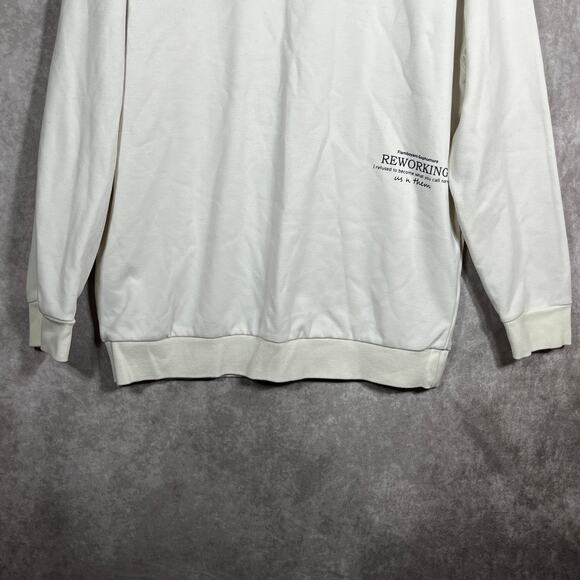 US N Them Sweatshirt Mens Off White Long Sleeves Crew Neck Pullover Athleisure - Picture 4 of 9